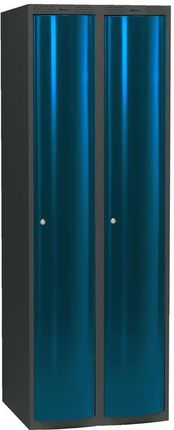 AJ Szafa do przebieralni 2x1 schowek w pionie Kolor drzw: Niebieski metalizowany (1310757)