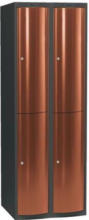 AJ Ekskluzywne szafy osobiste 2x2 schowki w pionie Kolor Drzwi: Miedziany metalizowany (1310852)