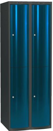 AJ Ekskluzywne szafy osobiste 2x2 schowki w pionie Kolor Drzwi: Niebieski metalizowany (1310857)