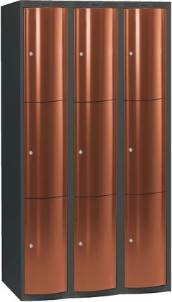 AJ Ekskluzywne szafy osobiste 3x3 schowki Kolor Drzwi: Miedziany metalizowany (1311352)