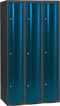 AJ Ekskluzywne szafy osobiste 3x3 schowki Kolor Drzwi: Niebieski metalizowany (1311357)