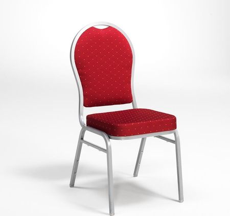 AJ Eleganckie czerwone krzesło restauracyjne bez podłokietników. (102292)