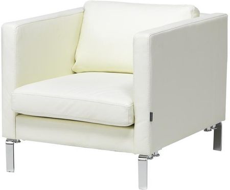 AJ Fotel z serii KVADRAT rtapicerowany skórą w Kolorye Biały m (1429821)