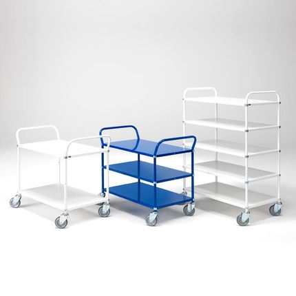 AJ Niebieski wózek serwisow z 5 półkami Wysokość: 1440 mm (20345)