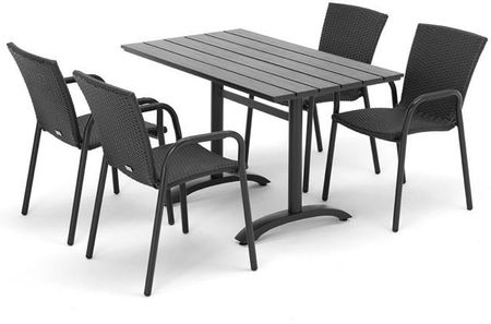 AJ Zestaw tarasowy 4 krzesła prostokątny stół (131432)
