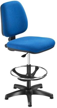 AJ Krzesło warsztatowe z podnóżkiem tapicerowane niebieską tkaniną (23007)