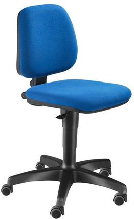 AJ Krzesło warsztatowe bez podnóżka tapicerowane niebieską tkaniną (23008)