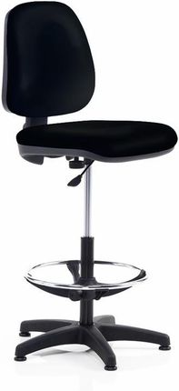 AJ Krzesło warsztatowe z podnóżkiem tapicerowane czarna tkaniną (23010)