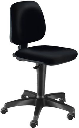 AJ Krzesło warsztatowe bez podnóżka tapicerowane czarna skórą ekologiczną (23011)