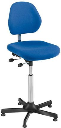 AJ Krzesło warsztatowe bez podnóżka tapicerowane tkaniną w kolorze niebieskim (224081)