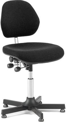 AJ Krzesło warsztatowe bez podnóżka tapicerowane tkaniną w kolorze czarnym (224083)