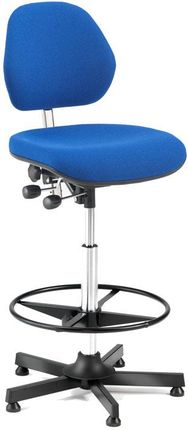 AJ Krzesło warsztatowe z podnóżkiem tapicerowane tkaniną w kolorze niebieskim (254191)