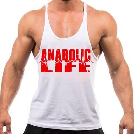 Anabolic Life Tank Top White Red S