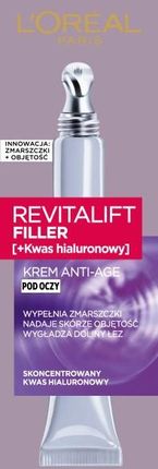 L'Oreal Paris Revitalift Filler Krem przeciwzmarszczkowy pod oczy z kwasem hialuronowym 15 ml