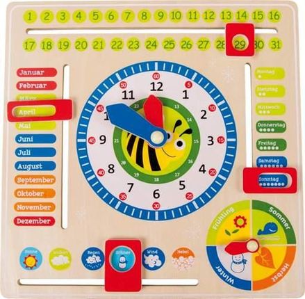 Small Foot Design Zegar I Kalendarz Niemiecki Dla Dzieci Do Nauki Czasu (4765)