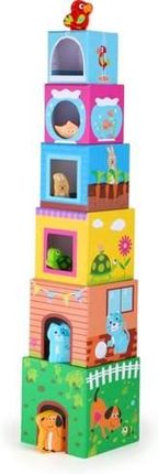 Small Foot Design Klocki Wieża Zwierzaki Zabawki Dla Dzieci (10044)