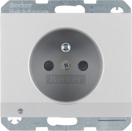 Hager Berker Berker Seria K - Gniazdo Z Uziem. I Podświetleniem Orientacyjnym Led Alu - 6765107003