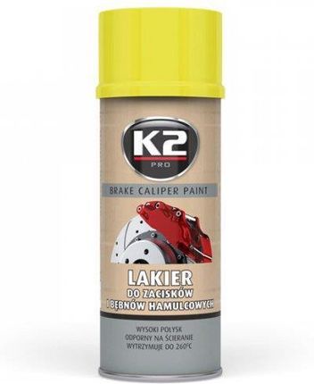 K2 Brake Caliper Paint 400ml: Żółty lakier do zacisków i bębnów hamulcowych