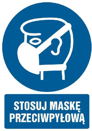 TopDesign GL018 BK PN - Znak "Stosuj maskę przeciwpyłową"
