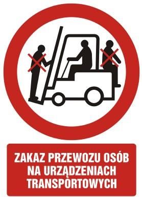 TopDesign GC016 BK PN - Znak "Zakaz przewozu osób na urządzeniach transportowych"