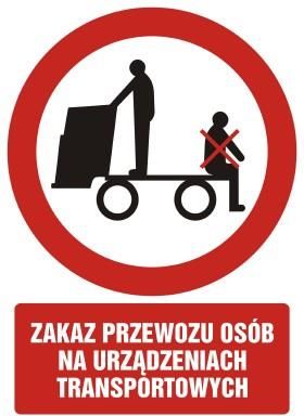 TopDesign GC058 CK PN - Znak "Zakaz przewozu osób na urządzeniach transportowych"