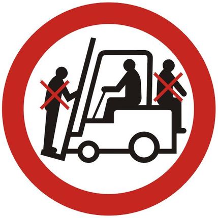 TopDesign GB002 D2 PN - Znak "Zakaz przewozu osób na urządzeniach transportowych"