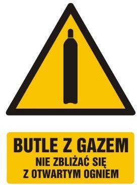 TopDesign GF029 CK PN - Znak "Butle z gazem - nie zbliżać się z otwartym ogniem"