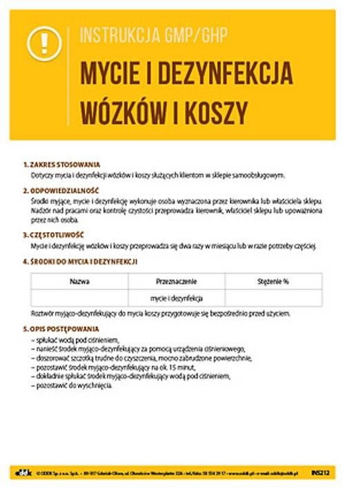 ODDK Instrukcja GMP/GHP - Mycie I Dezynfekcja Wózków I Koszy - Ceny I ...