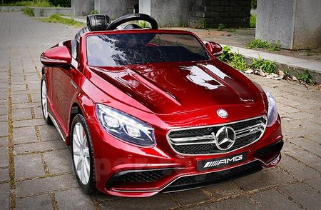 Super-Toys Mercedes S63 Amg Licencja,Lakier, Miękkie Koła Eva Full Opcja HL169CZERWONY