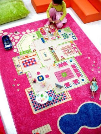 Ivi Carpets Dywan Domek Dla Lalek Różowy 3D Przestrzenny 160X230 Cm