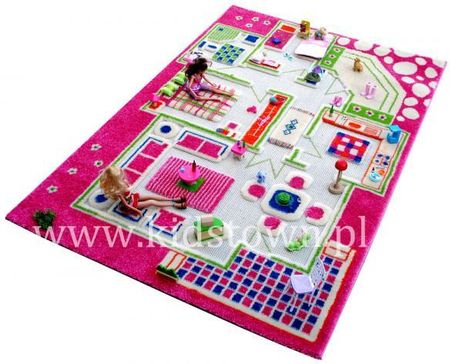 Ivi Carpets Dywan Domek Dla Lalek Różowy 3D Przestrzenny Cm 100X150 Cm