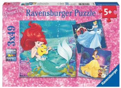 Ravensburger Puzzle 3X49 Elementów Disney Princess -Przygodyksiężniczki 9350