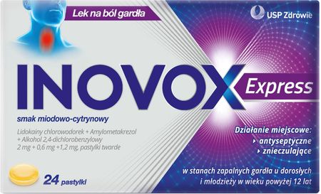Inovox Express miodowo-cytrynowy 24 past. do ssania