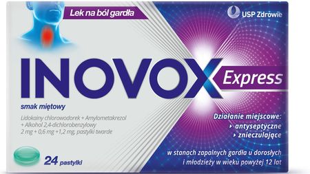 Inovox Express miętowy 24 past. do ssania