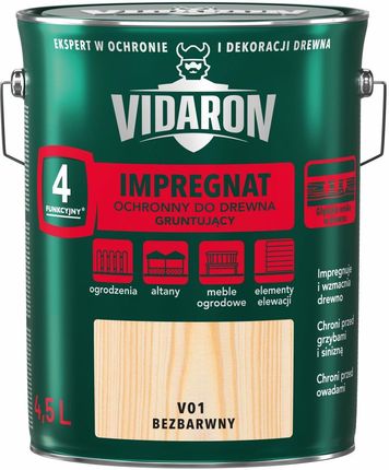 Vidaron Impregnat Ochronny-Gruntujący Bezbarwny 4,5L