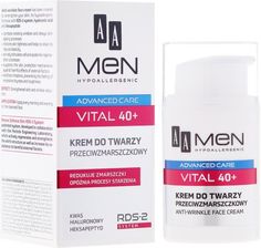 Zdjęcie AA Men Advanced Care Vital 40+ Krem do twarzy przeciwzmarszczkowy 50 ml - Debrzno