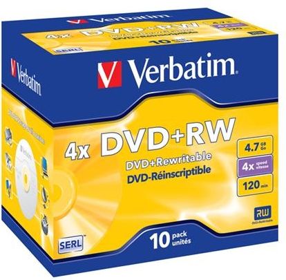 VERBATIM DVD+RW 4.7GB 4X JEWEL CASE