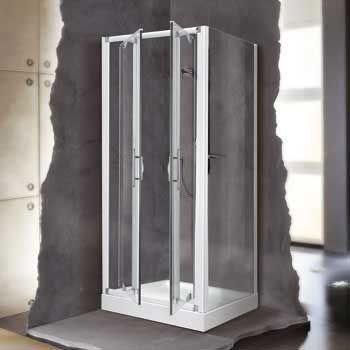 Novellini Drzwi prysznicowe składane LUNES B 60 szkło przejrzyste profil biały LUNESB60-1D