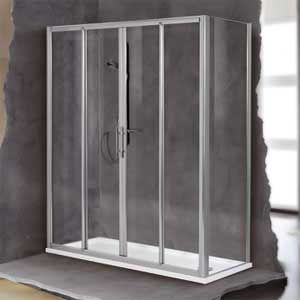 Novellini Drzwi prysznicowe przesuwne LUNES 2A 116 szkło przejrzyste profil biały LUNES2A116-1D