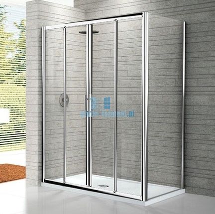 Novellini Drzwi prysznicowe przesuwne LUNES 2A 122 szkło przejrzyste profil biały LUNES2A122-1D
