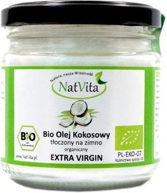 Natvita Olej Kokosowy Bio Tłoczony Na Zimno (Extra Virgin) - 200 Ml
