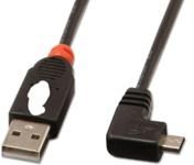 MicroConnect microUSB kątowy 1.8m Czarny (USBABMICRO18ANG)