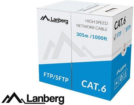 Lanberg przewód instalacyjny FTP cat6 DRUT 305m (LCF6-10CU-0305-S)