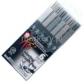 bruynzeel sakura Koi Color Brush Markery 6 kol Grey