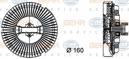 BEHR HELLA SERVICE Sprzęgło, wentylator chłodzenia - 8MV376733-021