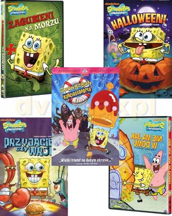 SpongeBob Kanciastoporty / Halloween / Nie Ma Jak w Domu / Przyjaciel Czy Wróg / Zagubieni na morzu Pakiet [5DVD]