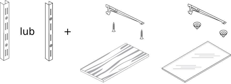 Element System Nośnik typu ANGLE komplet 2 szt. gł. 180 mm szary - zdjęcie 8 Element System Nośnik typu ANGLE komplet 2 szt. gł. 180 mm szary