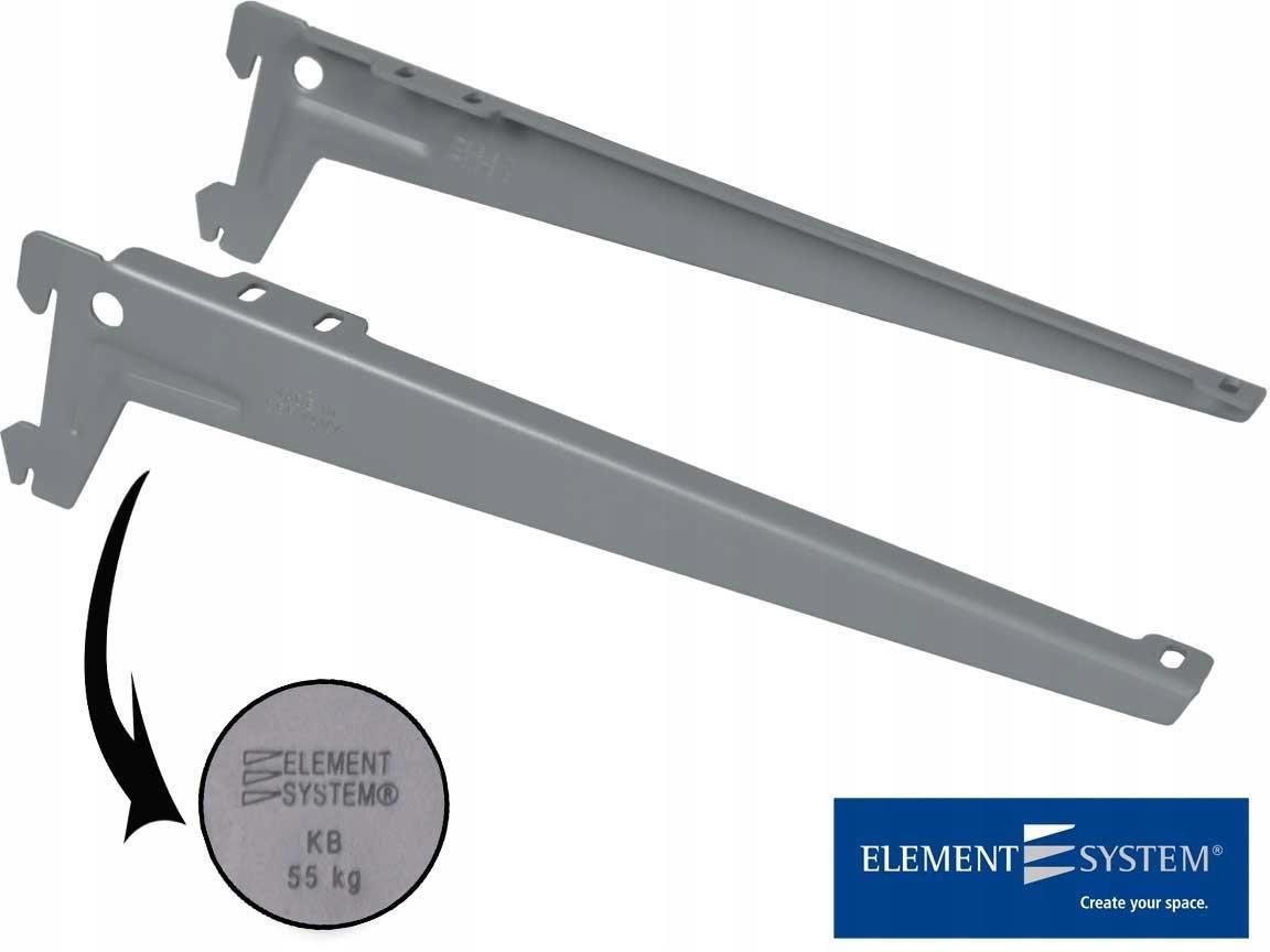 Element System Nośnik typu ANGLE komplet 2 szt. gł. 280 mm szary - zdjęcie 2 Element System Nośnik typu ANGLE komplet 2 szt. gł. 280 mm szary