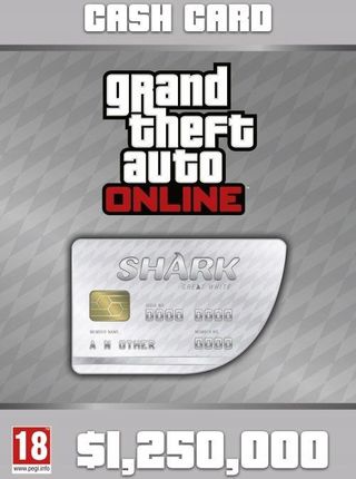 Grand Theft Auto Online: Great White Shark Cash Card - 1,250,000$ (PC)