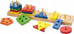Zdjęcie Viga Drewniane Klocki z sorterem kształtów Figury geomentryczne (58558) - Białystok